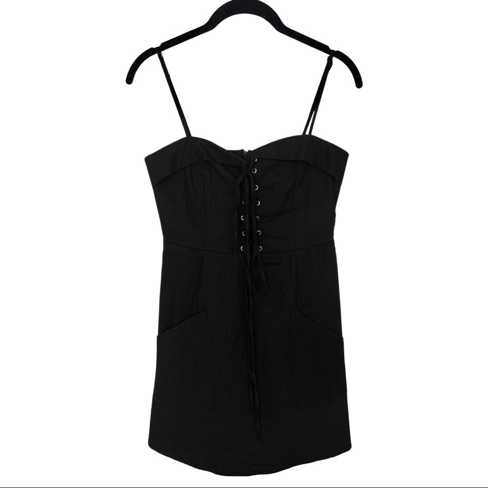 Sleeveless Lace Up Chest Mini Dress - Picture 1 of 4